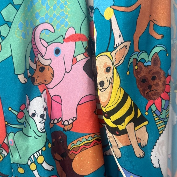Karen Mabon Fancy Dogs Silky Women's Robe L/XL - Picture 3 of 7
